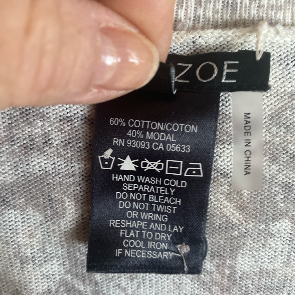 EUC NIC+ZOE reversible button down cardigan sweater-Black/coral/peach/white/gray - Picture 11 of 12